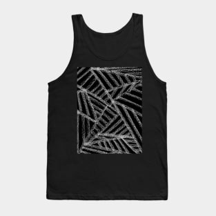 White and Black Minimal Web Lines - Abstract Charcoal Drawing Tank Top